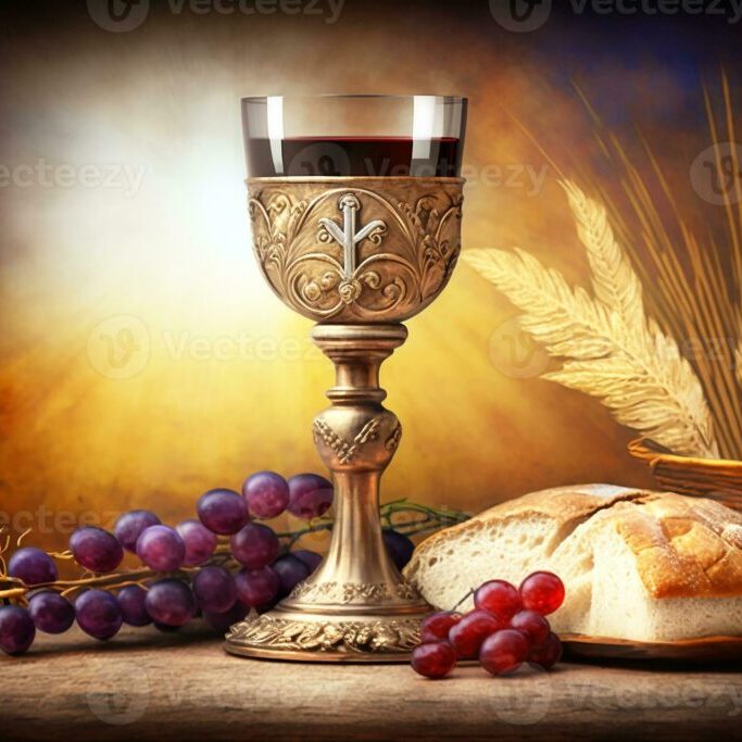 holy-communion-on-table-on-church-the-feast-of-corpus-christi-concept-generative-ai-photo